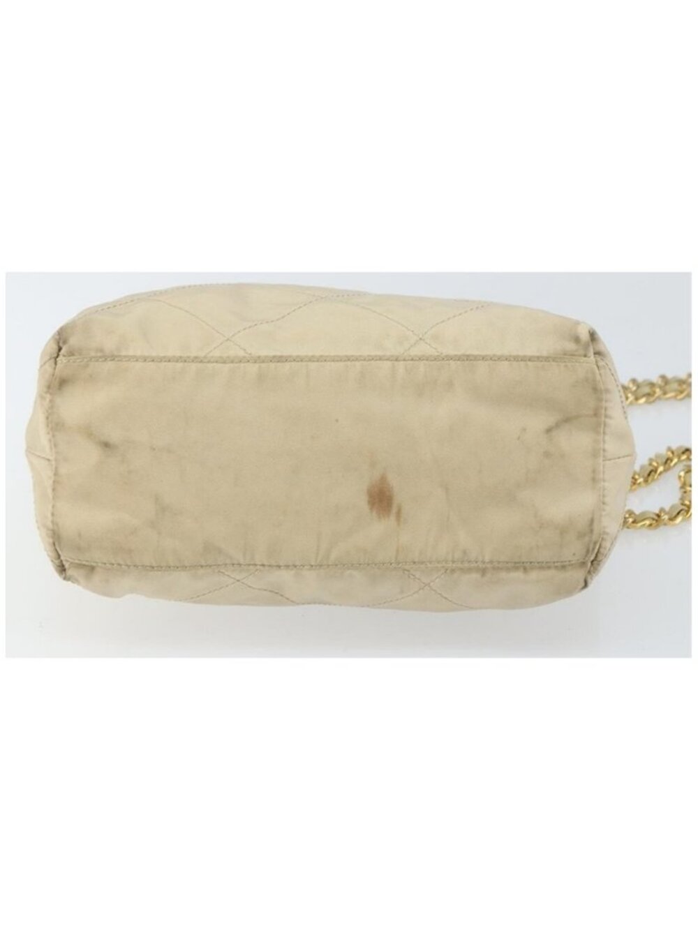 Authentic PRADA Chain Shoulder Bag Nylon Beige Gold - Picture 2 of 16